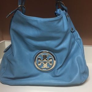 Blue saddle bag